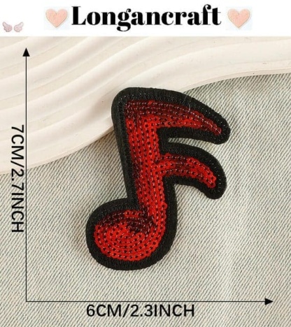 Musical Note Sequin Patches