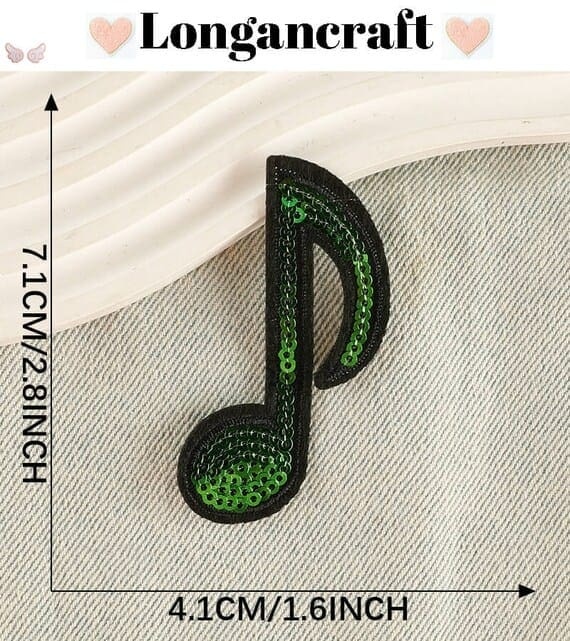 Musical Note Sequin Patches