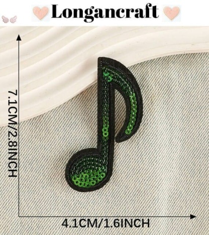 Musical Note Sequin Patches