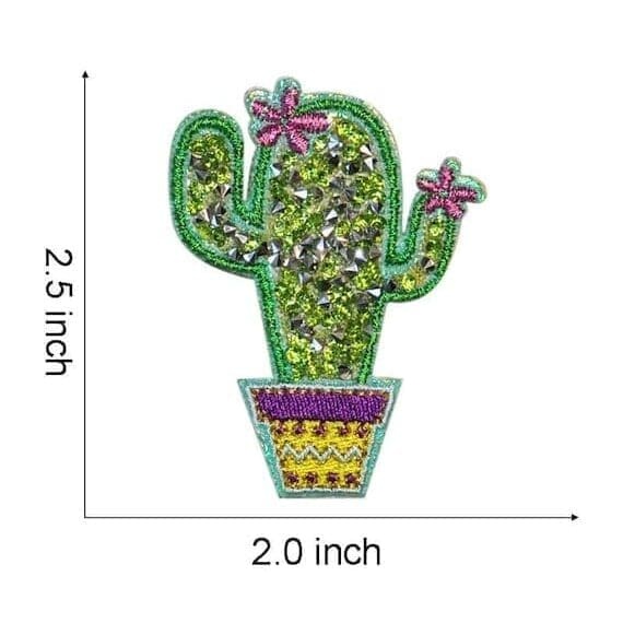 Cactus Sloth Rhinestone Patches
