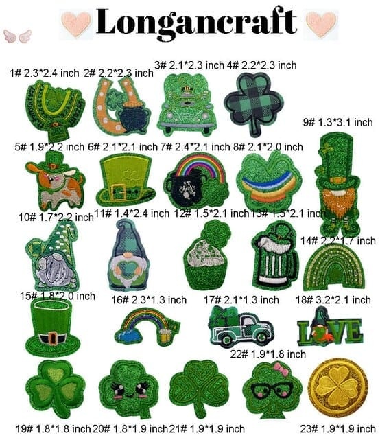 Green Lucky Iron On Patches
