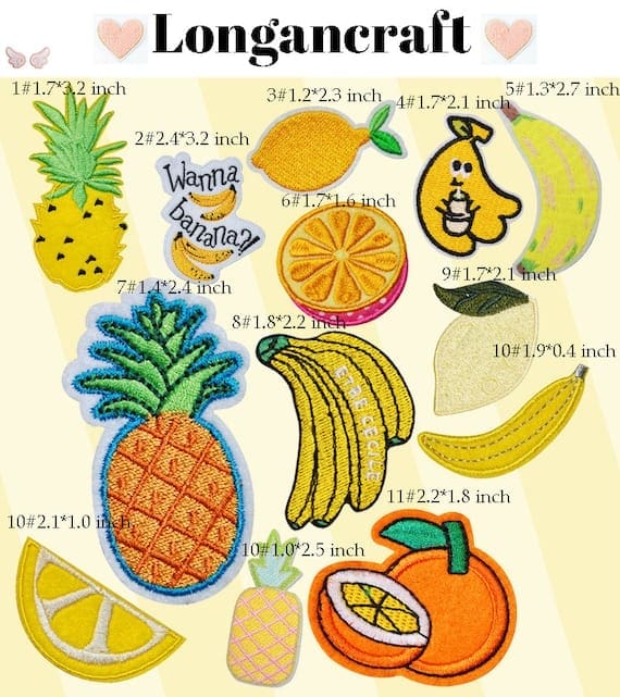 Banana Lemon Fruit Embroidery Iron On Patches