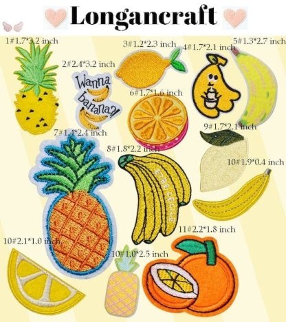 Banana Lemon Fruit Embroidery Iron On Patches