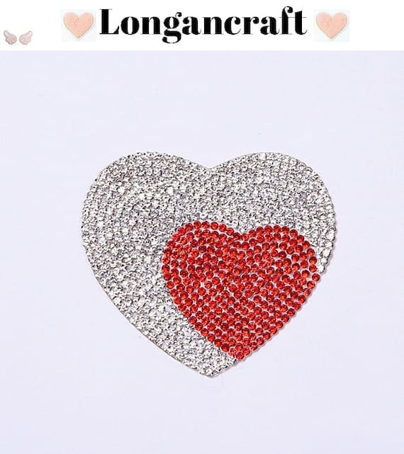 Heart Star Bling Iron on Patches