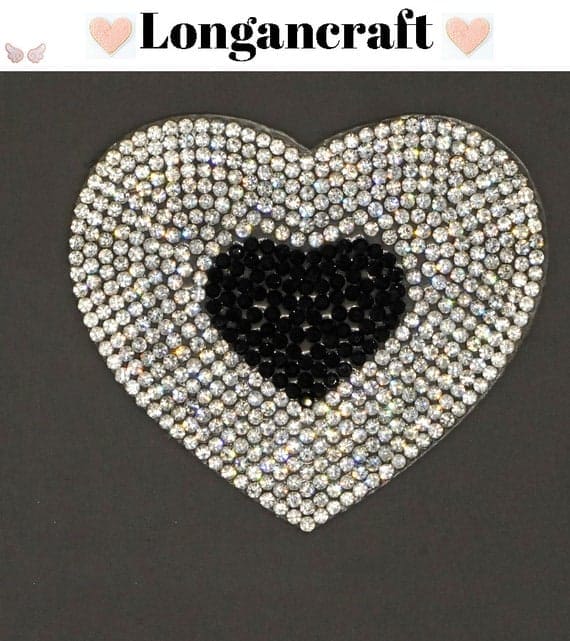 Heart Star Bling Iron on Patches