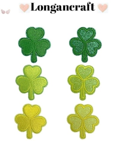 Clover Glitter Embroidered Patches