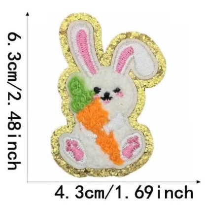 Bunny Egg Chenille Patches