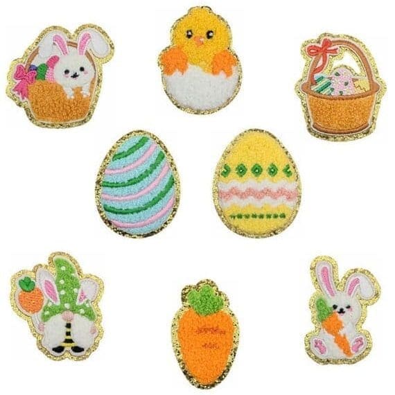 Bunny Egg Chenille Patches