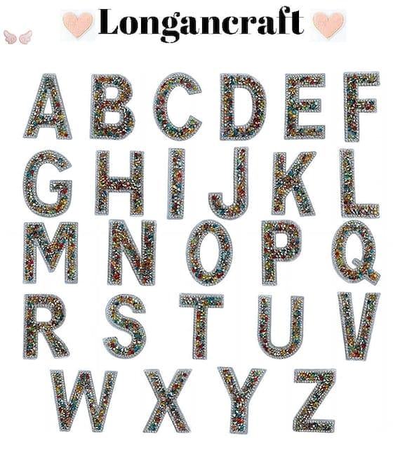Color Rhinestone Letter Patches