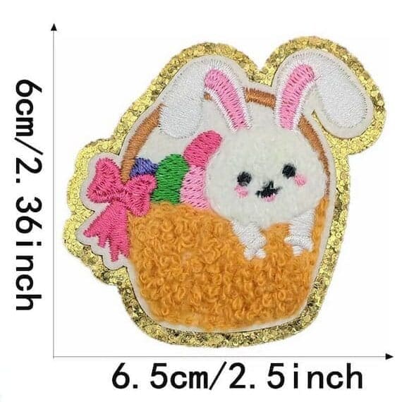 Bunny Egg Chenille Patches