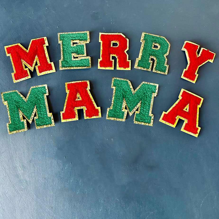 Green Chenille Self Adhesive Letters