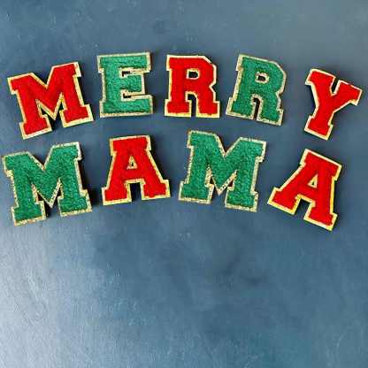 Green Chenille Self Adhesive Letters