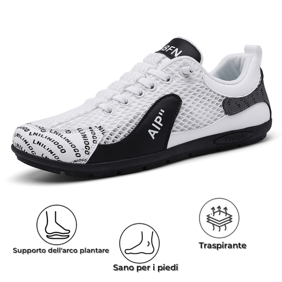 【⏰Oggi 50% di sconto - Non lasciartelo sfuggire】Design ergonomico - Scarpe ortopediche estive traspiranti - Pelle pregiata + cucite a mano 👞