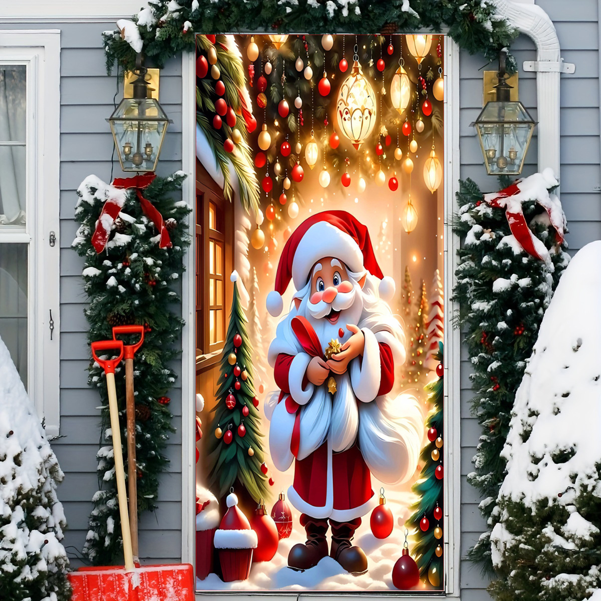50% OFF🌟2025 Christmas and Halloween Door Cover--Suitable for Both Exterior and Interior Doors