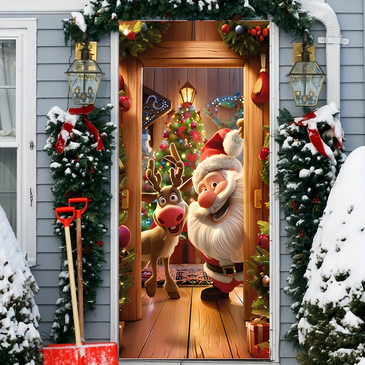 50% OFF🌟2025 Christmas and Halloween Door Cover--Suitable for Both Exterior and Interior Doors