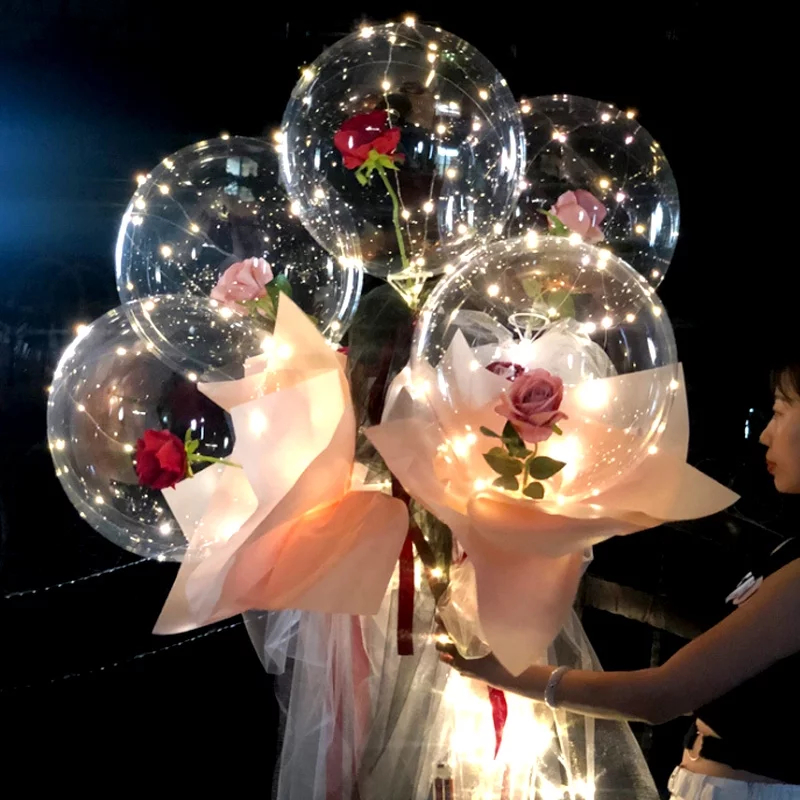 ❤️Kolaich LED Fantasy Rose Balloon Bouquet🎈✨