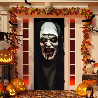 50% OFF🌟2025 Christmas and Halloween Door Cover--Suitable for Both Exterior and Interior Doors