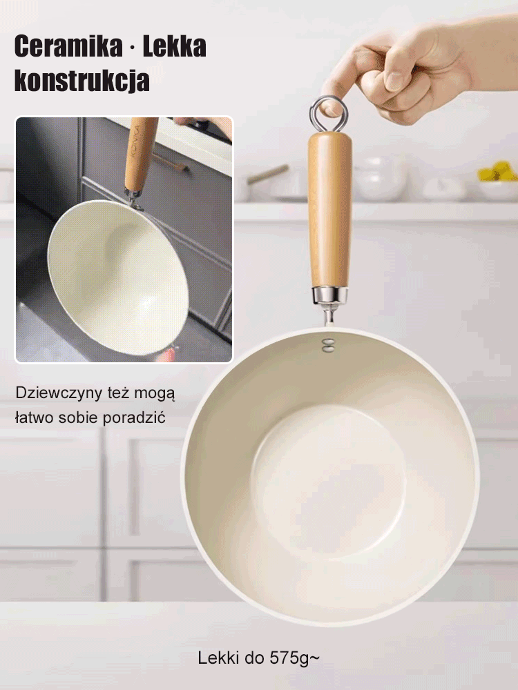 0-powłokowa naturalna wielofunkcyjna ceramiczna patelnia z tytanem