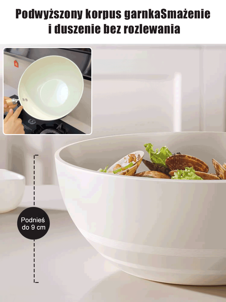 0-powłokowa naturalna wielofunkcyjna ceramiczna patelnia z tytanem