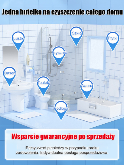 🚀 Mocny środek do usuwania zabrudzeń! Wielofunkcyjny spray do czyszczenia płytek ceramicznych 🚿 Rozpylić i pozostawić na 5 minut, aby rozbić zabrudzenia