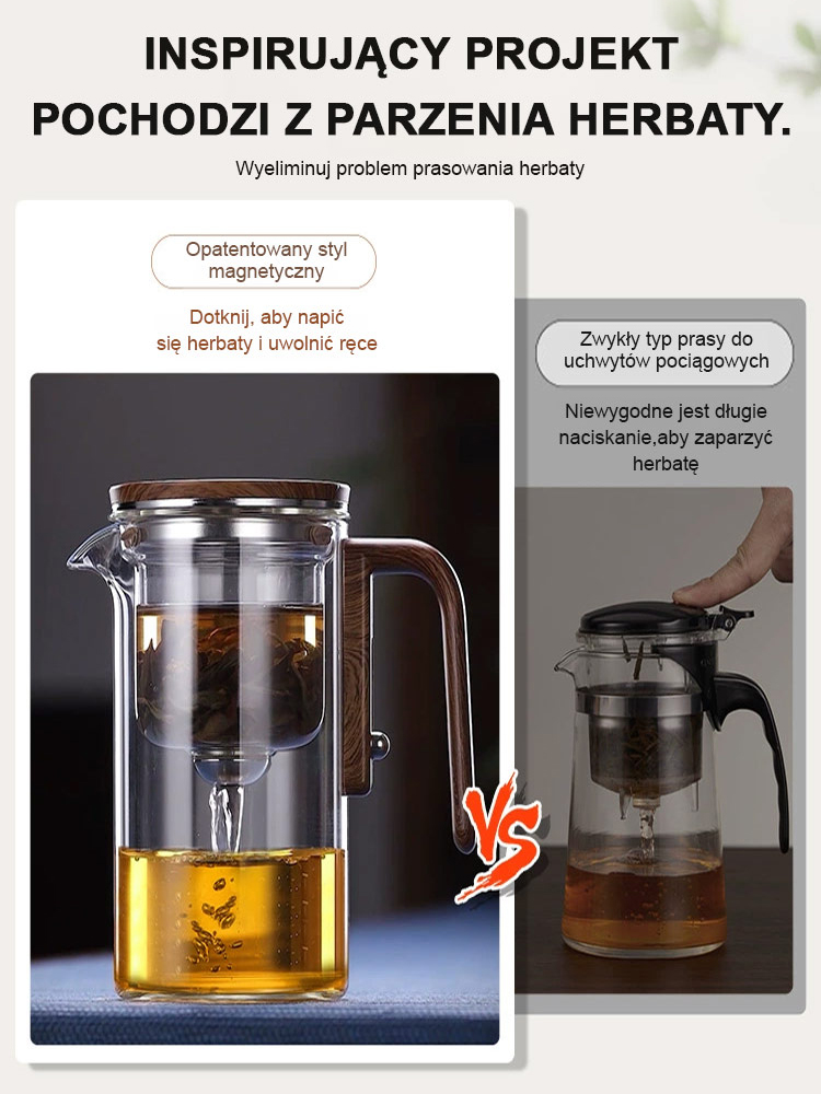 🔥Wygodny zestaw do parzenia herbaty! ☕Szybka, dokładna i przejrzysta filtracja, która zaspokoi Twoje oczekiwania co do smaku herbaty!
