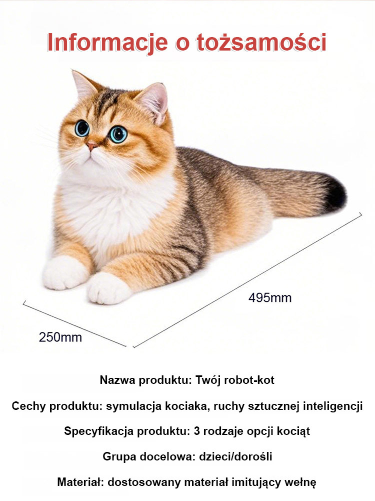 🐱 Uroczy pluszowy pies i kot, realistyczny robot-zwierzak 🐱 Zaprojektowany przez amerykańskich inżynierów 🐱 Nagrodzony prestiżową nagrodą za wzornictwo za wyjątkowo wierną imitację