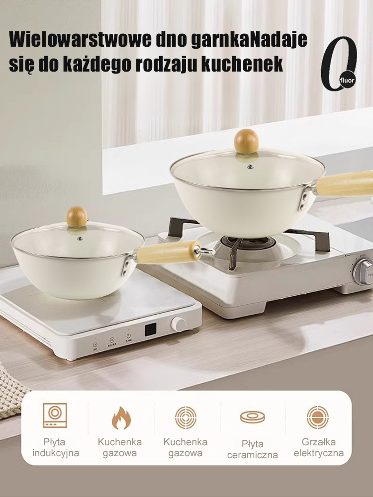 0-powłokowa naturalna wielofunkcyjna ceramiczna patelnia z tytanem