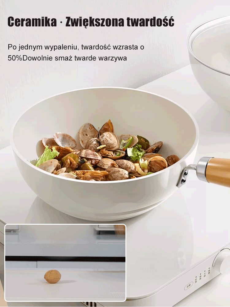 0-powłokowa naturalna wielofunkcyjna ceramiczna patelnia z tytanem