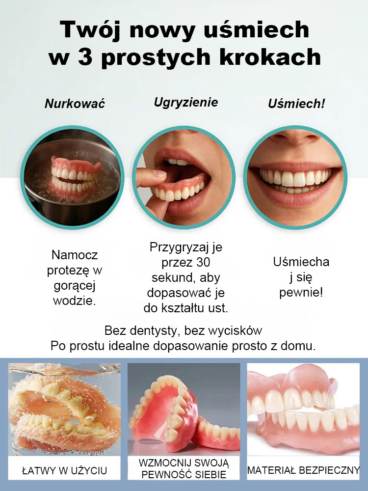 【Certyfikat FDA】 Uzupełnienie protez na bazie całej szczęki — ponad 30 000 zadowolonych użytkowników na świecie