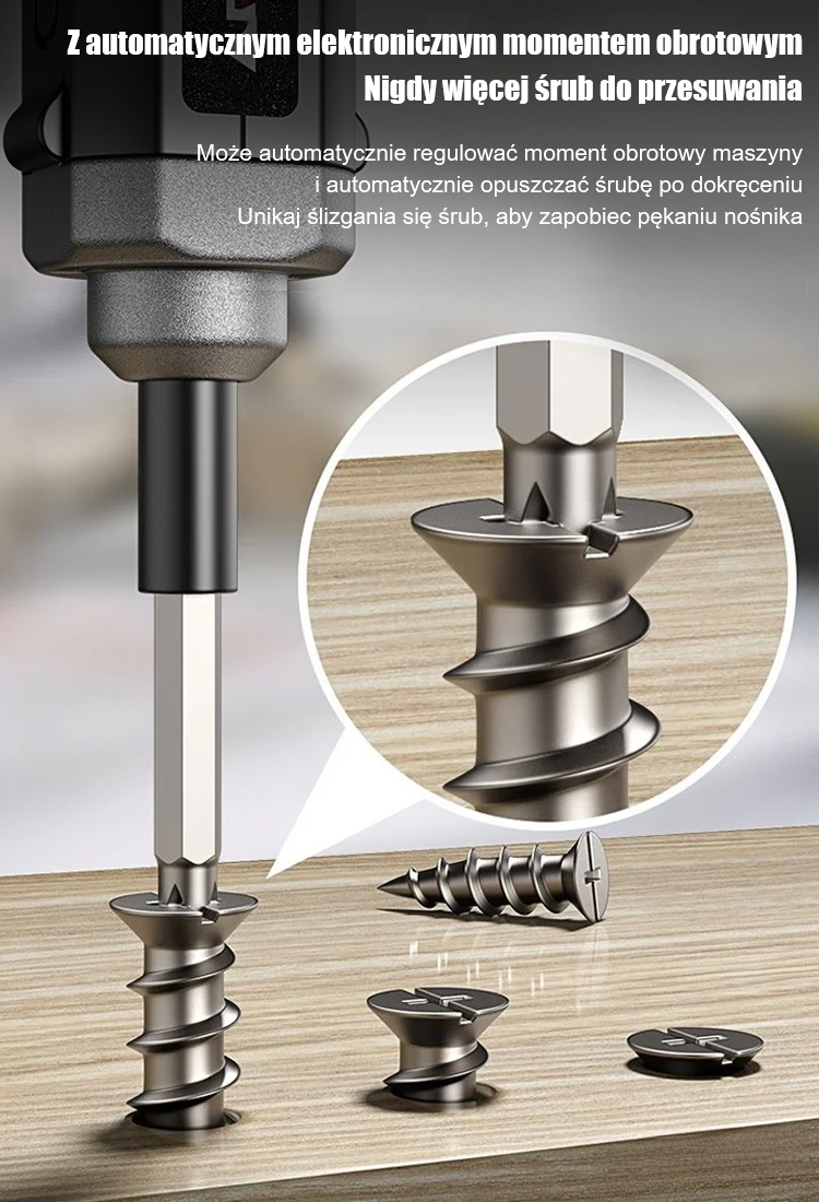 🛠️ Wielofunkcyjny wkrętak elektryczny 🪑 Niezbędny gadżet do montażu i naprawy mebli 🧲 Złącze magnetyczne