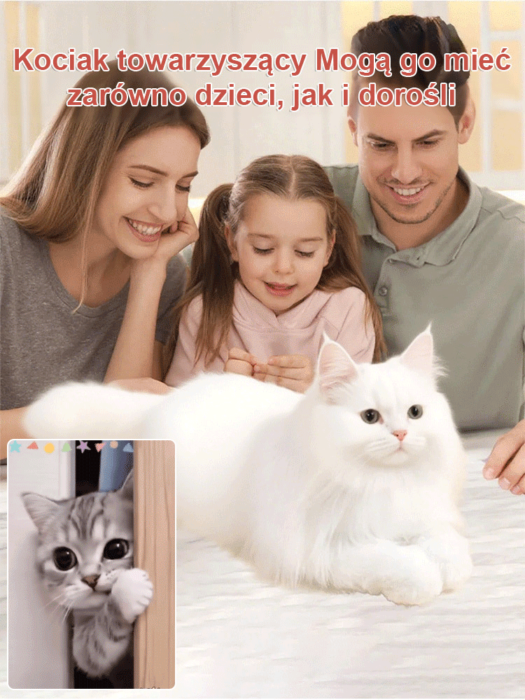 🐱 Uroczy pluszowy pies i kot, realistyczny robot-zwierzak 🐱 Zaprojektowany przez amerykańskich inżynierów 🐱 Nagrodzony prestiżową nagrodą za wzornictwo za wyjątkowo wierną imitację