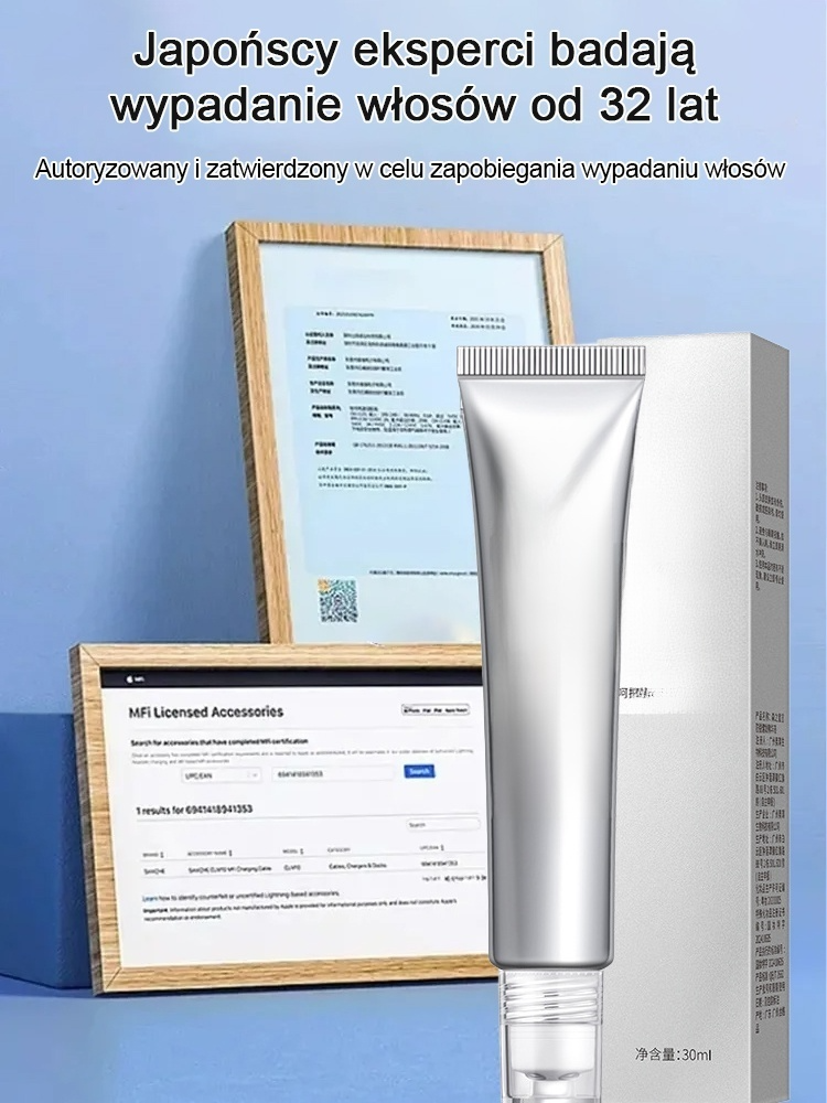 Serum w kulce wzmacniające cebulki włosów, zapobiegające wypadaniu i wspomagające porost włosów.