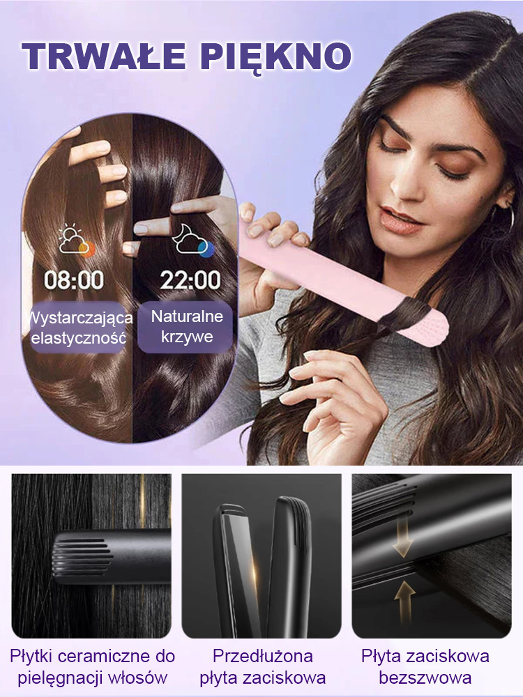 Przenośny 2 w 1 prosta rolka podwójnego użytku pręt do włosów