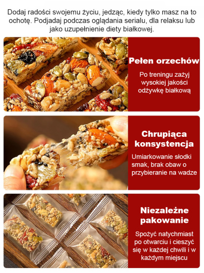 【Bez cukru, długo syty】 Ręcznie robione ciasto z 8 rodzajami orzechów