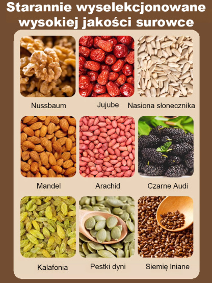 【Bez cukru, długo syty】 Ręcznie robione ciasto z 8 rodzajami orzechów