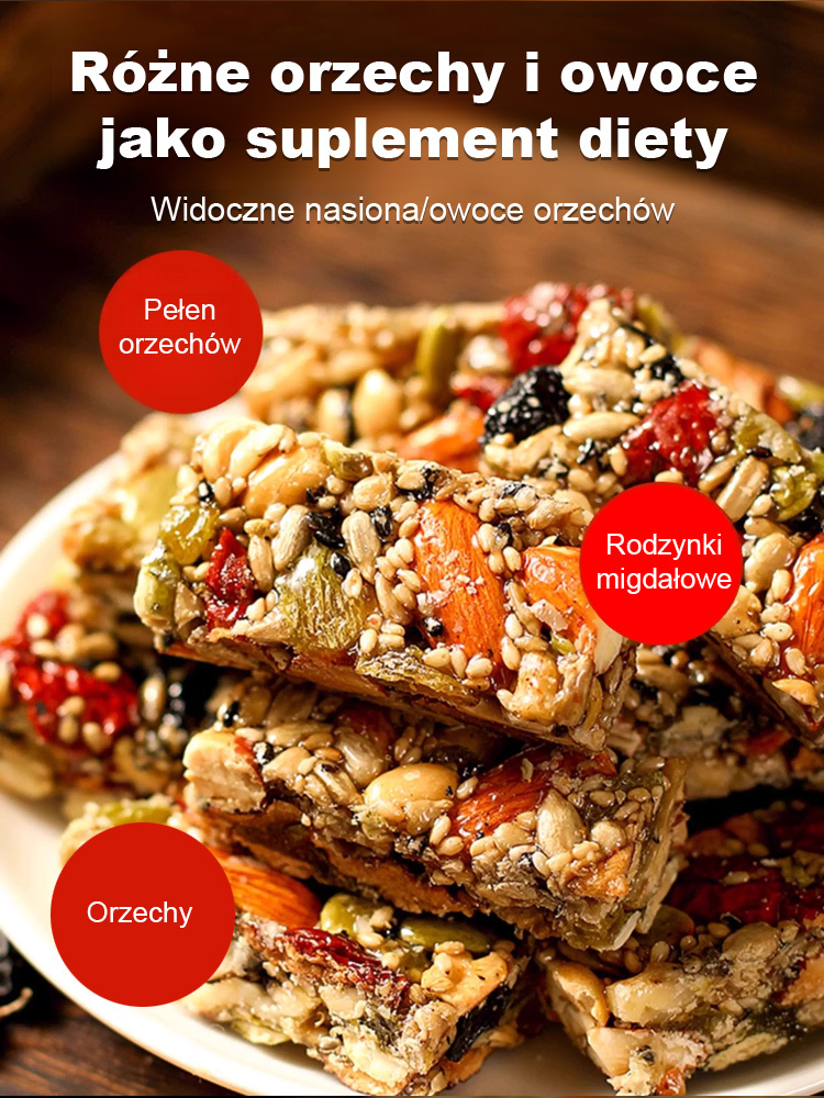 【Bez cukru, długo syty】 Ręcznie robione ciasto z 8 rodzajami orzechów