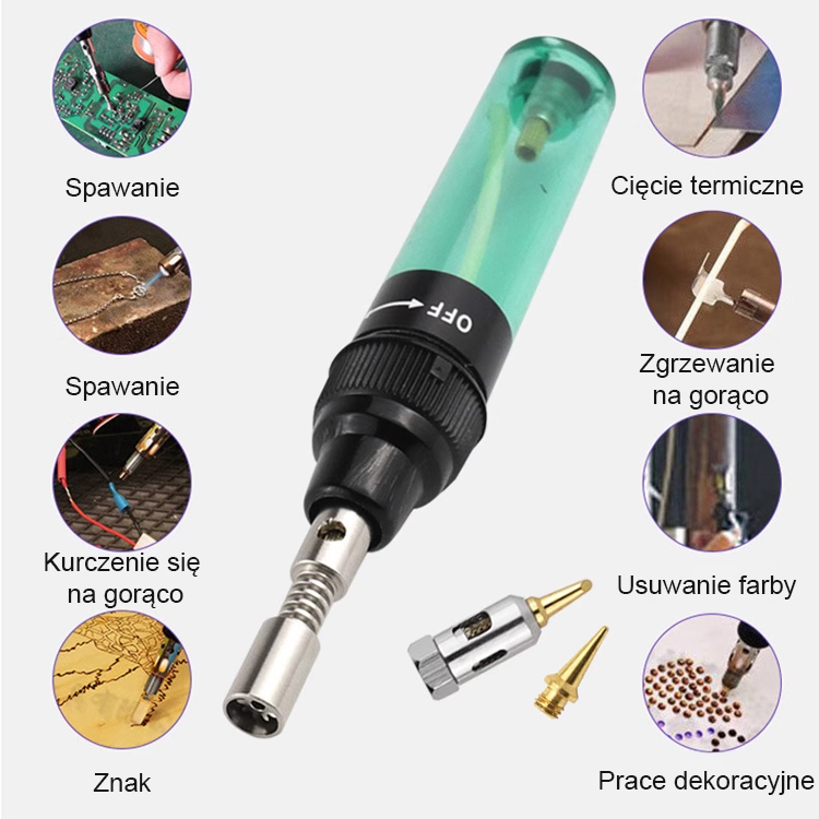 Przenośna lutownica gazowa 【Cztery w jednym, bezprzewodowa swoboda】】