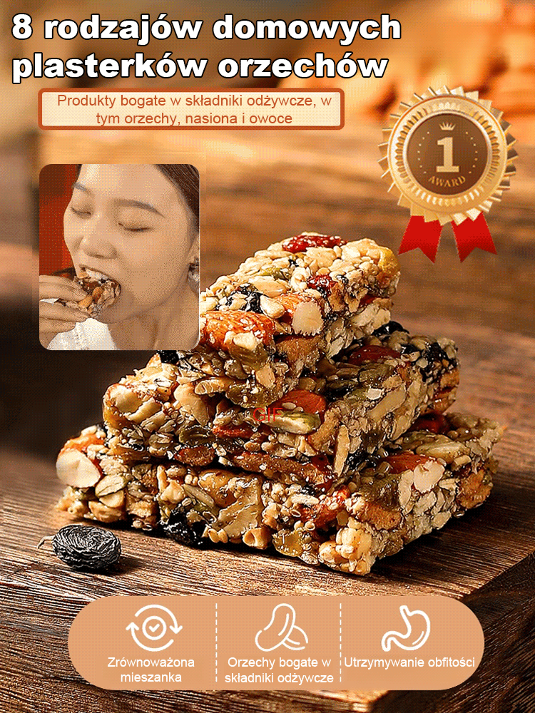 【Bez cukru, długo syty】 Ręcznie robione ciasto z 8 rodzajami orzechów