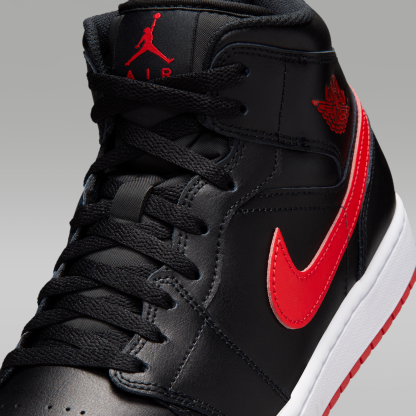 Air Jordan 1 Mid - Μαύρο/Λευκό/University Red - 7