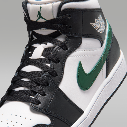 Air Jordan 1 Mid - Μαύρο/Gorge Green/Summit White - 7