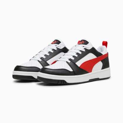 Rebound V6 Low Sneakers - PUMA White-For All Time Red-PUMA Black