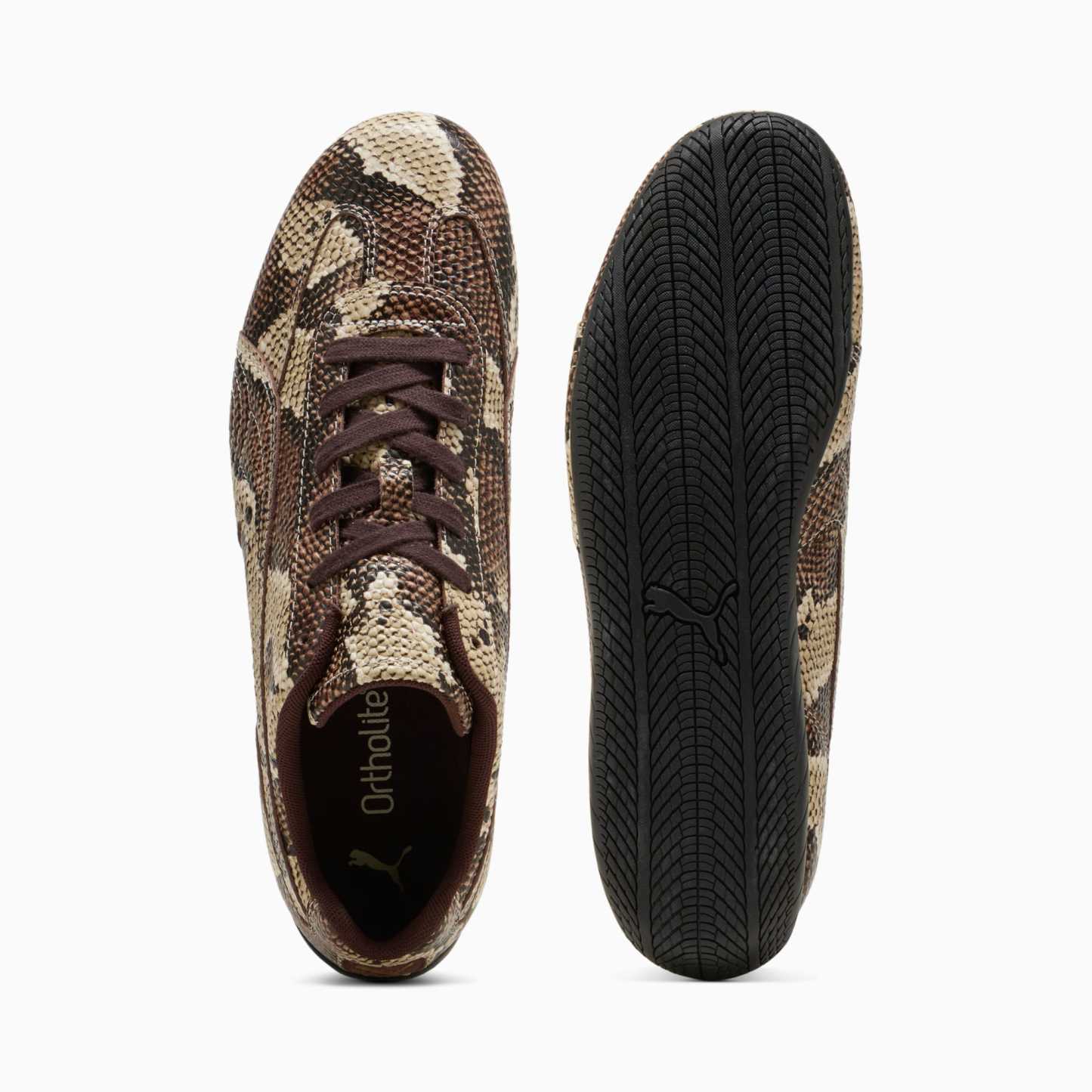 Speedcat Snake Print Sneakers Unisex - Bitter Chocolate-Toasted Almond