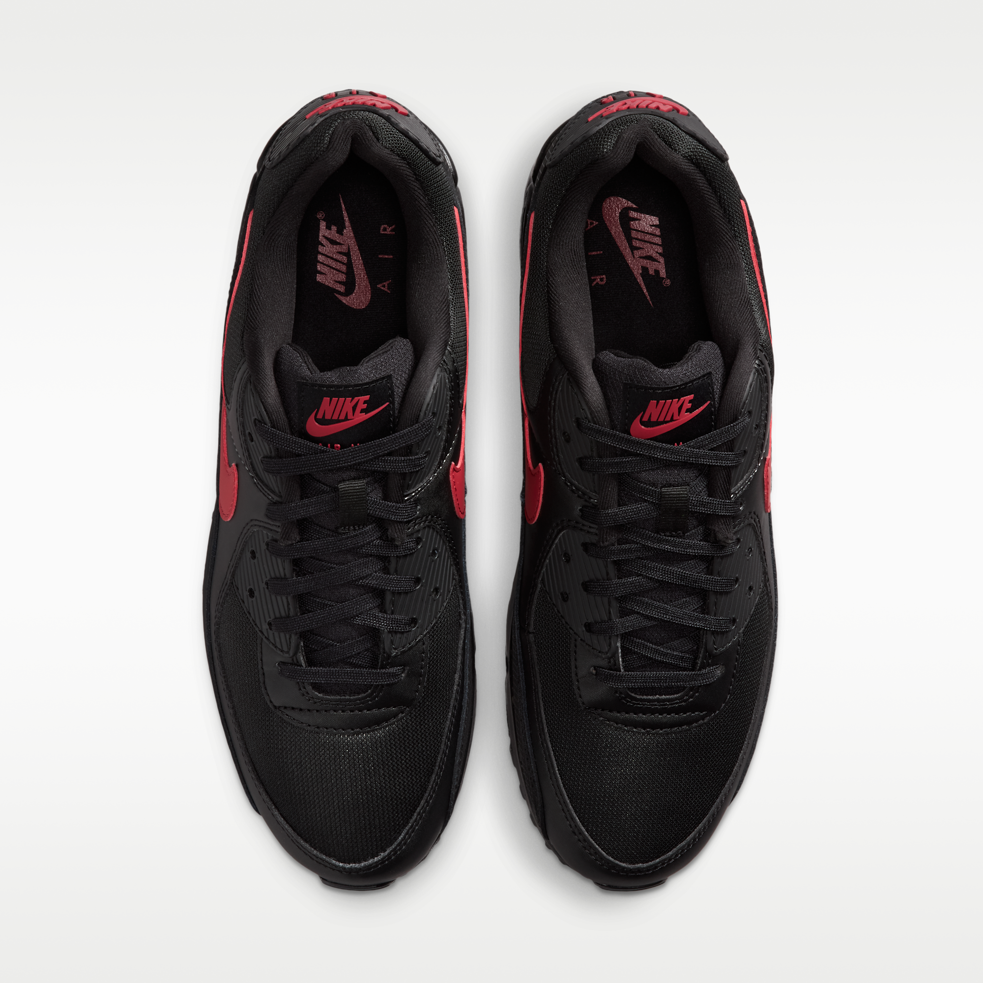 Nike Air Max 90 - Μαύρο/Μαύρο/Tough Red - 4