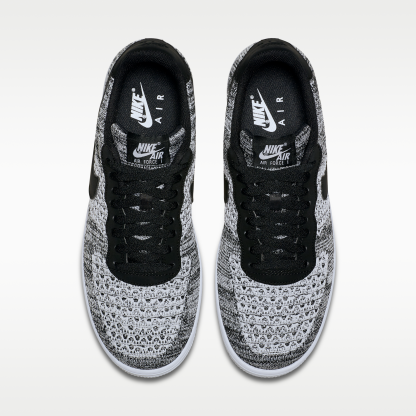 Nike Air Force 1 Flyknit 2.0 - Μαύρο/Μαύρο/Λευκό/Pure Platinum - 4