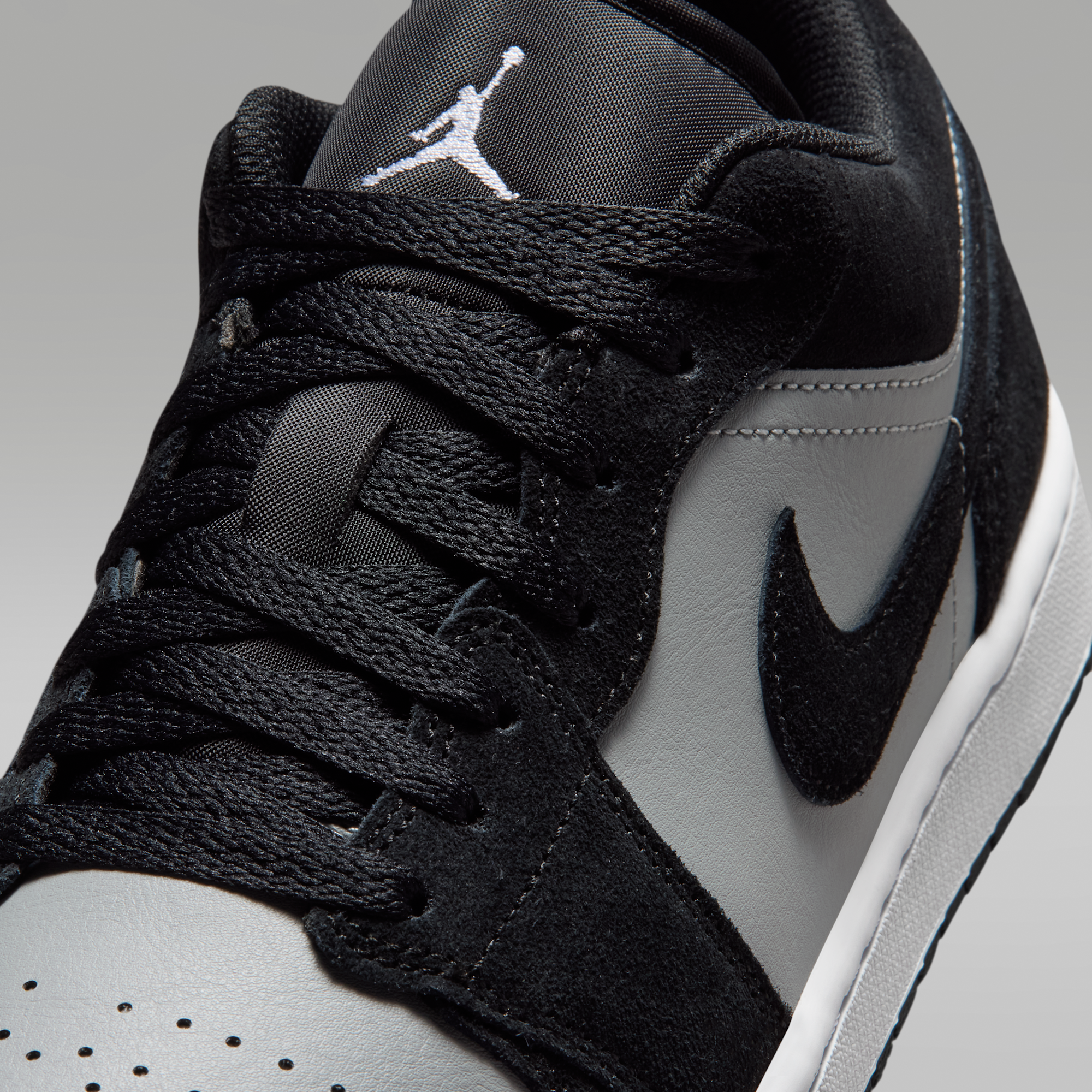 Air Jordan 1 Low - Μαύρο/Light Smoke Grey/Λευκό - 7