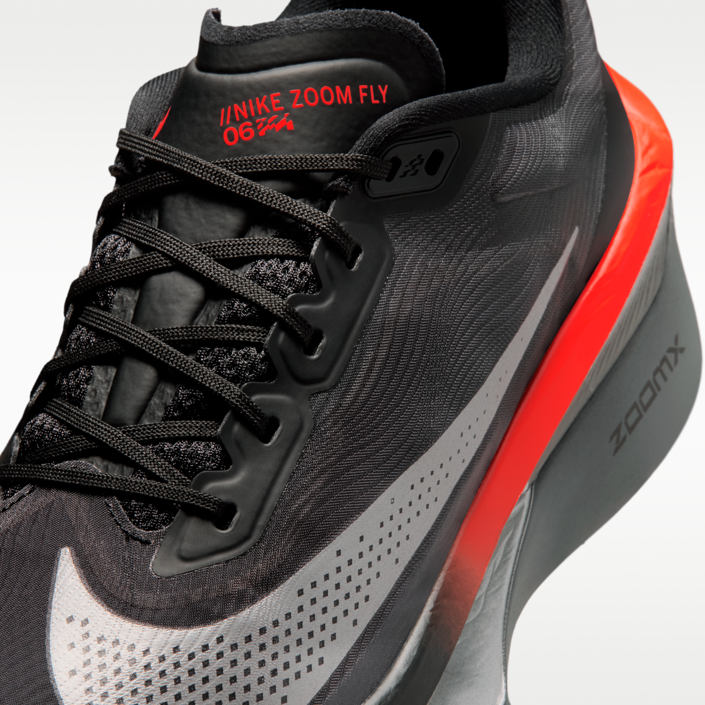 Nike Zoom Fly 6 - Μαύρο/Bright Crimson/Wolf Grey/Metallic Silver - 7