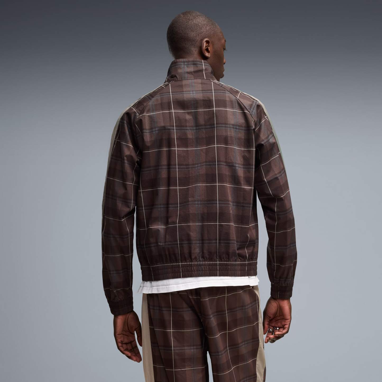 T7 Relaxed Tartan Trainingsjacke Herren - Chocolate Fondue