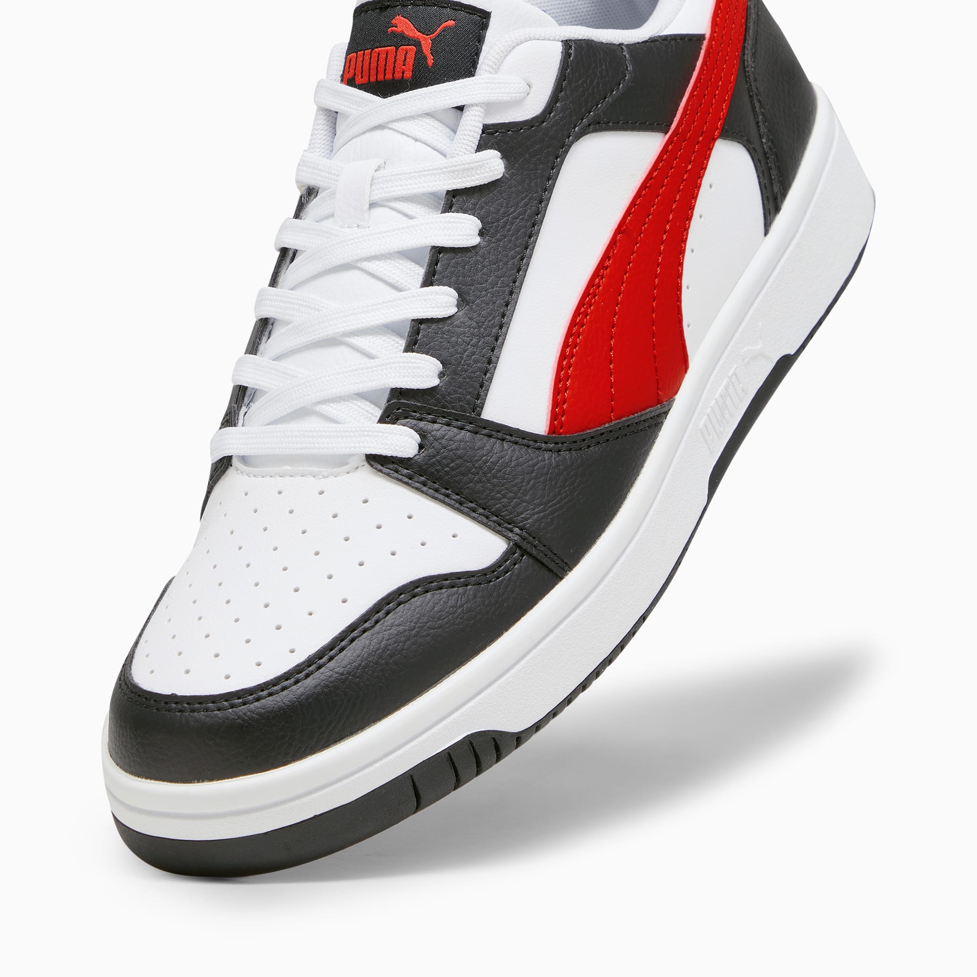 Rebound V6 Low Sneakers - PUMA White-For All Time Red-PUMA Black
