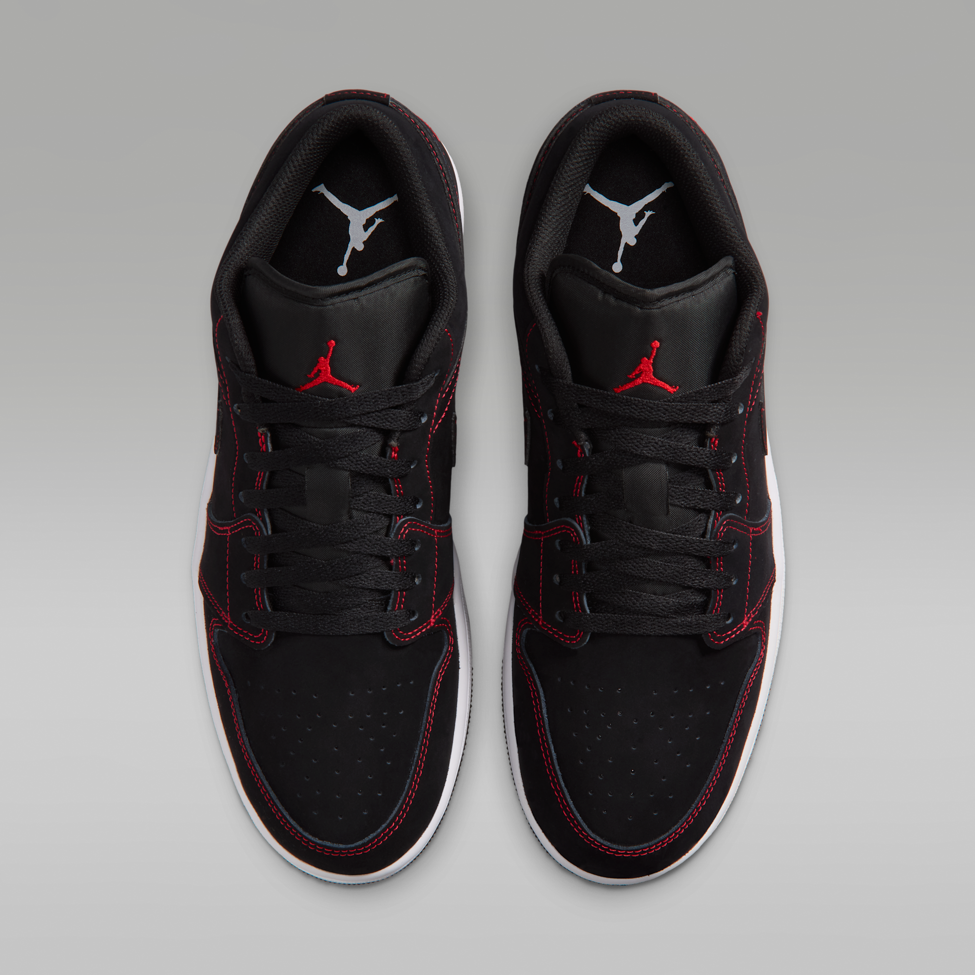 Air Jordan 1 Low - Μαύρο/Λευκό/University Red - 4