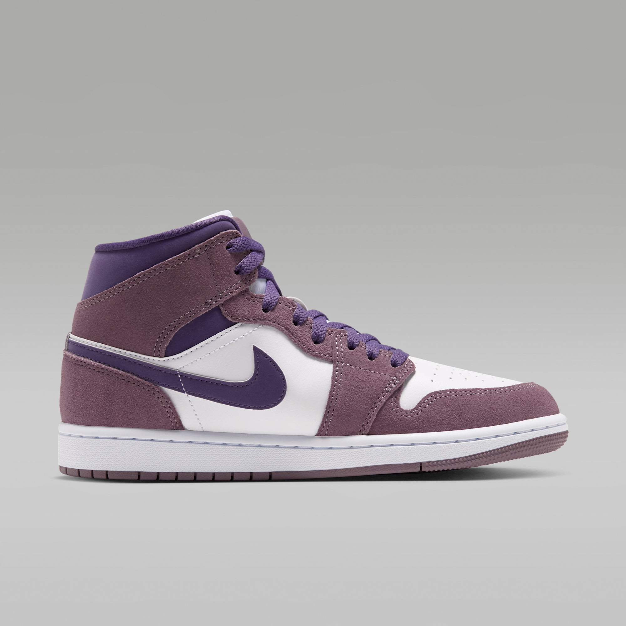 Air Jordan 1 Mid - Purple Smoke/Λευκό/Canyon Purple - 3